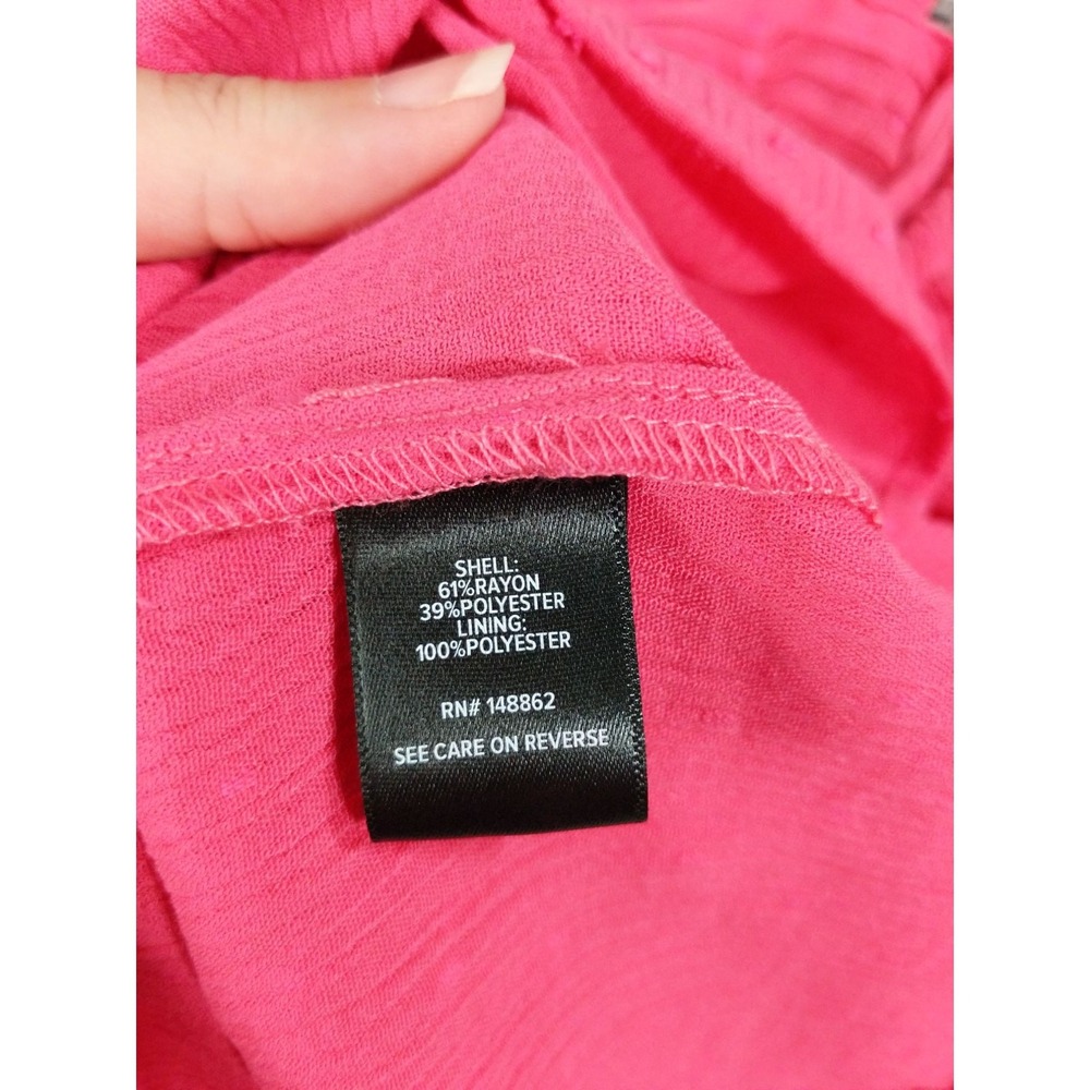 Torrid Womens Cottagecore Tiered Tank Top 1X Pink Swiss Dot Crinkle Gauze NEW - Picture 7 of 8